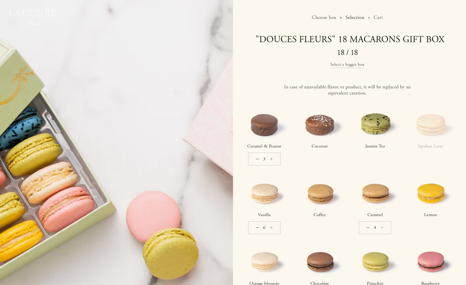 Ladurée flow step 2 wide builder screenshot